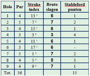 Stableford vraag 3